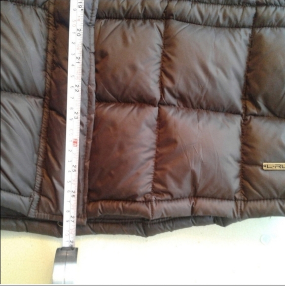 RALPH LAUREN polo Puffer Down Jacket Womens Size S/M Brown Snap Full Zip - Picture 7 of 8